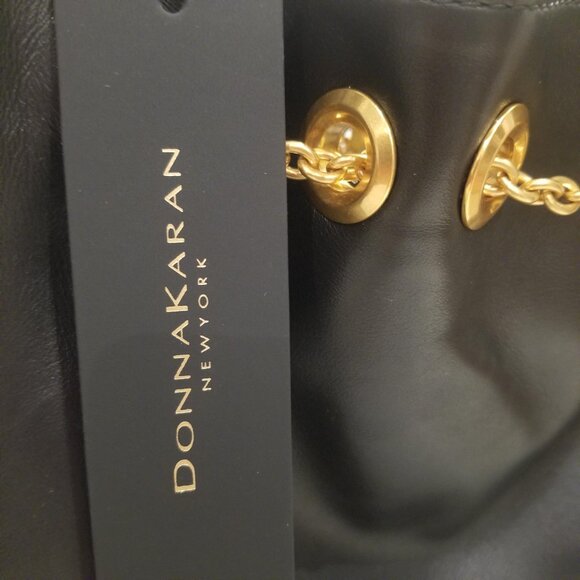 Donna Karan New York Plainview Chain Drawstring Crossbody Bag in Black - Picture 15 of 15